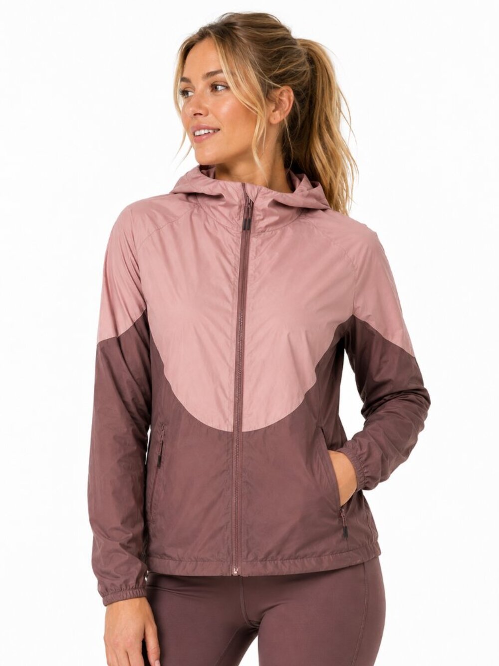 Kari Traa Sanne Wind Jacket Small Prim Pink Windbreaker Packable Hooded Full Zip